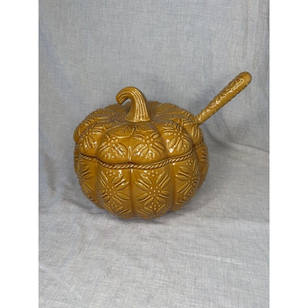 Temp-tations Floral Lace Pumpkin Tureen With Ladle fall soup